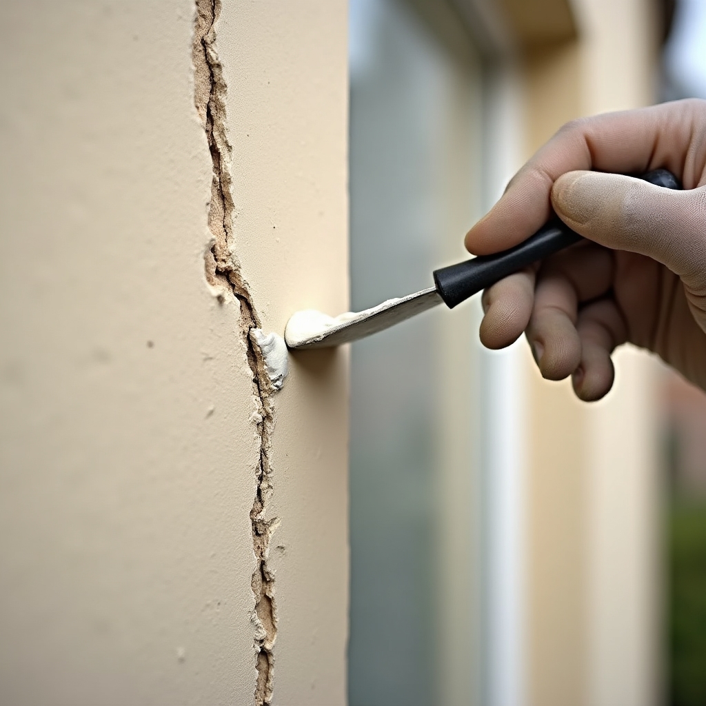Reparare microfisuri în tencuiala exterioară a unui bloc